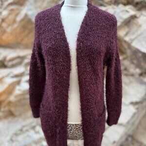 Love Tree Boucle Cardigan in Burgundy Size Small NWT